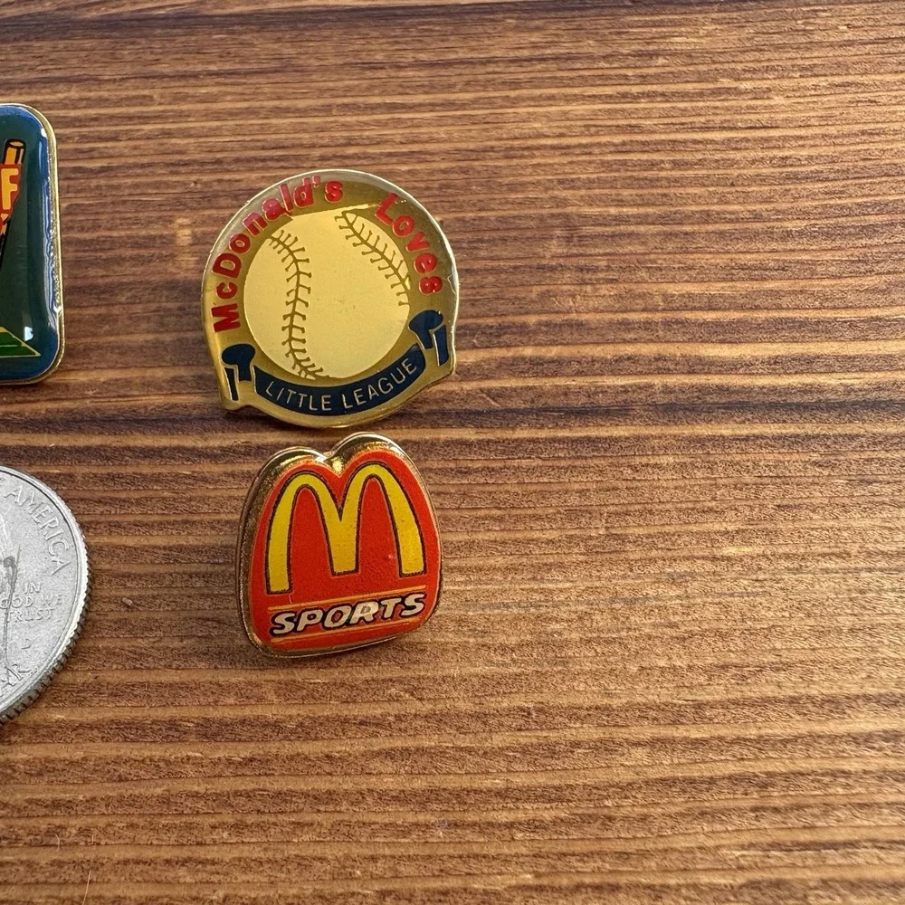 Vintage McDonald's Sports Enamel Lapel Pin Lot World Cup NFL Baseball